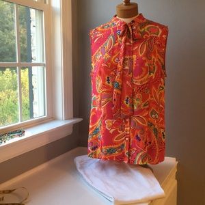 Anne Klein blouse red/pink/yellow